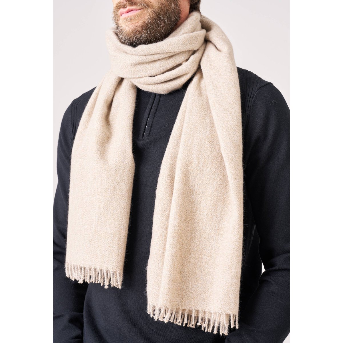 Écharpe homme douce et chaude STEW beige, DEELUXE