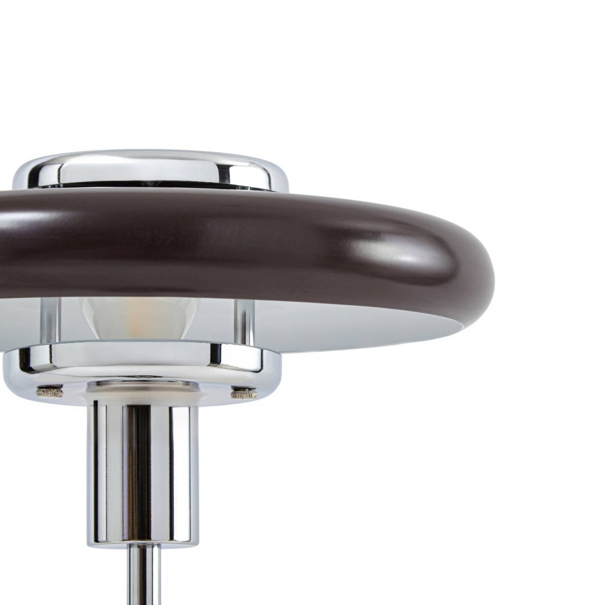 Lampe à poser en verre vintage, Branford marron, chrome, LINDBY