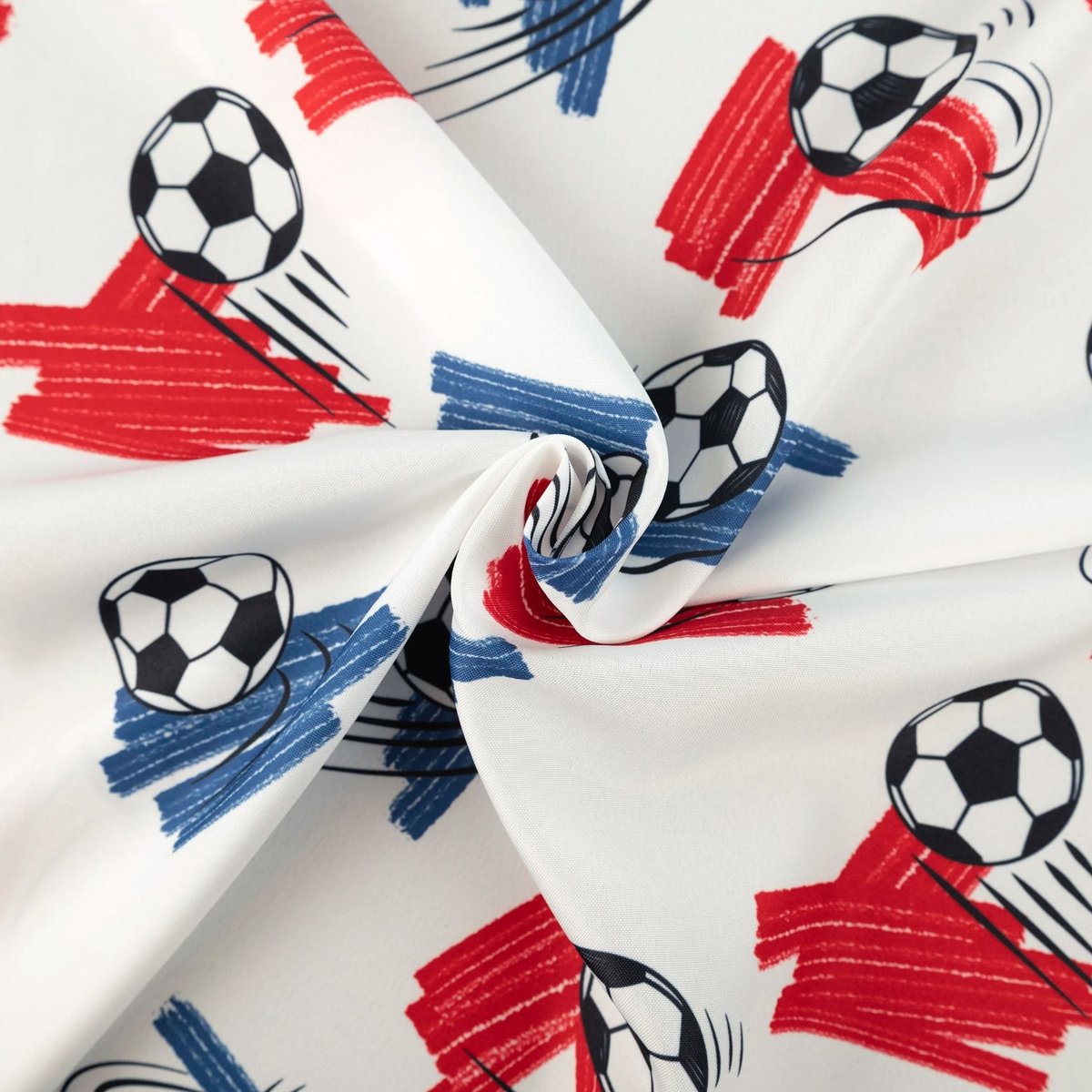 Rideau imprimé football tamisant - QABANE blanc, HOME MAISON