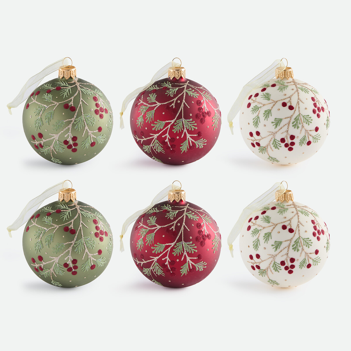 Lot de 6 boules de Noël en verre, CASPAR multicolore, LA REDOUTE INTERIEURS