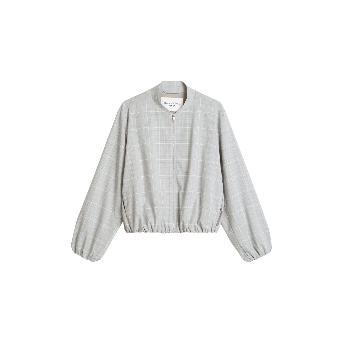 Blouson bubble à carreaux, coupe régulière en polyester-viscose extensible gris, MARC O’POLO DENIM