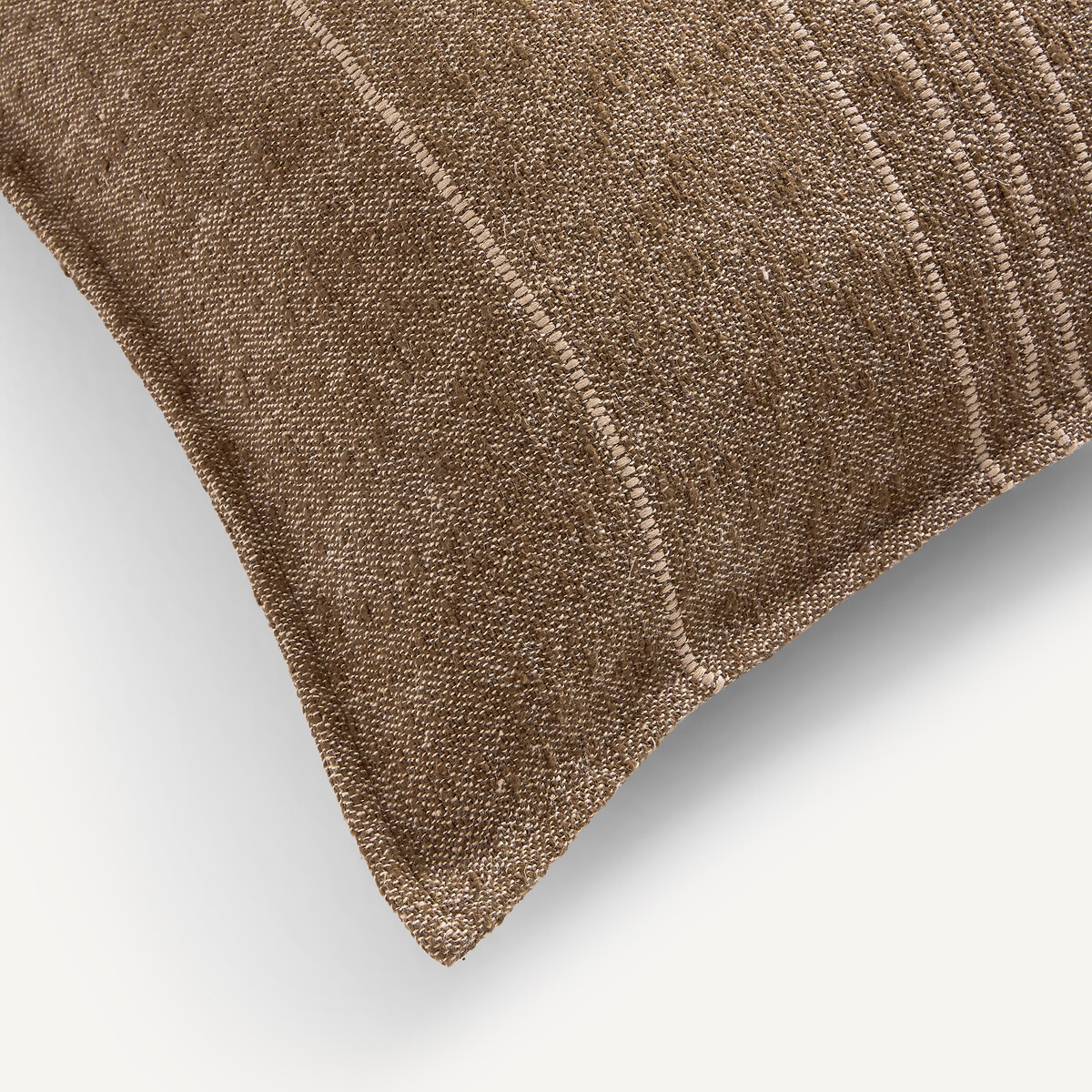 Housse de coussin coton et lin, Thalin marron, AM.PM