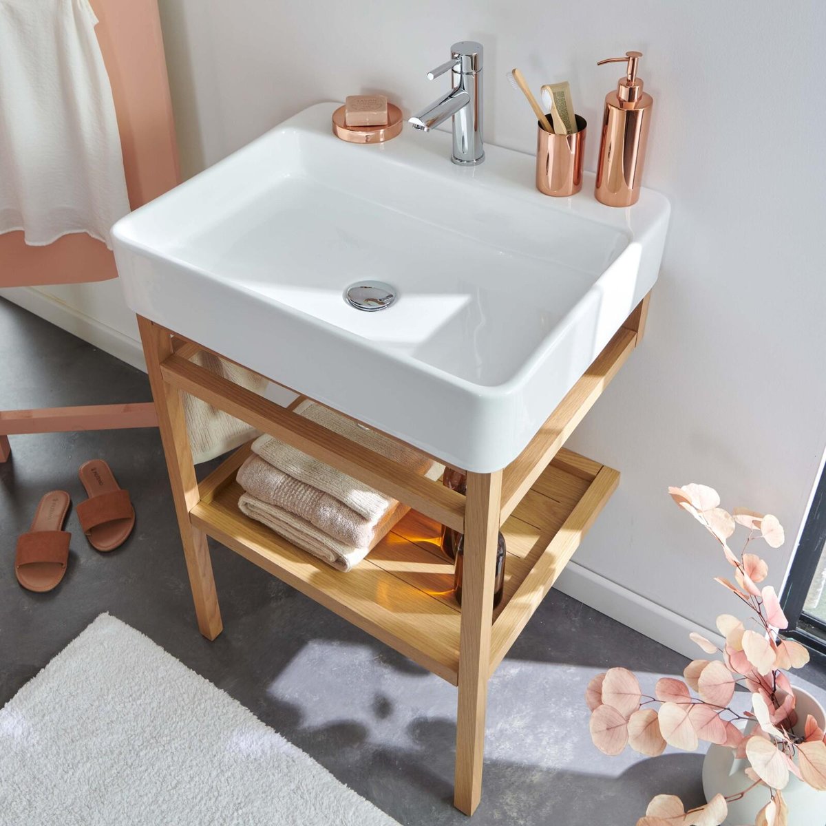 Robinet salle de bain mitigeur bec bas TAP chromé, MOB IN