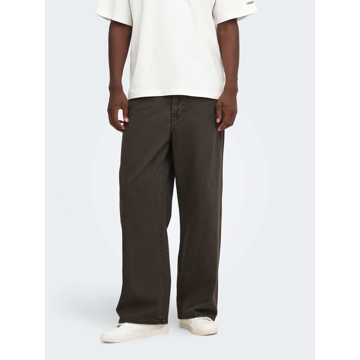 Jean À Jambe Large marron - brown denim 1, ONLY & SONS