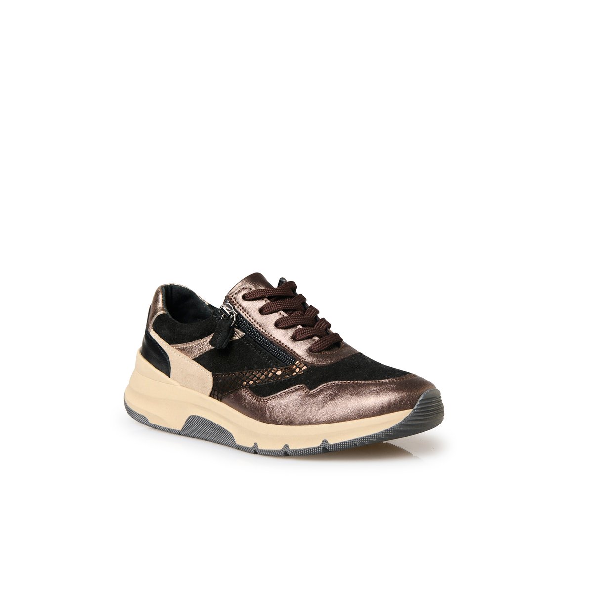 Derbies zippés talon 4 cm marron, PEDICONFORT