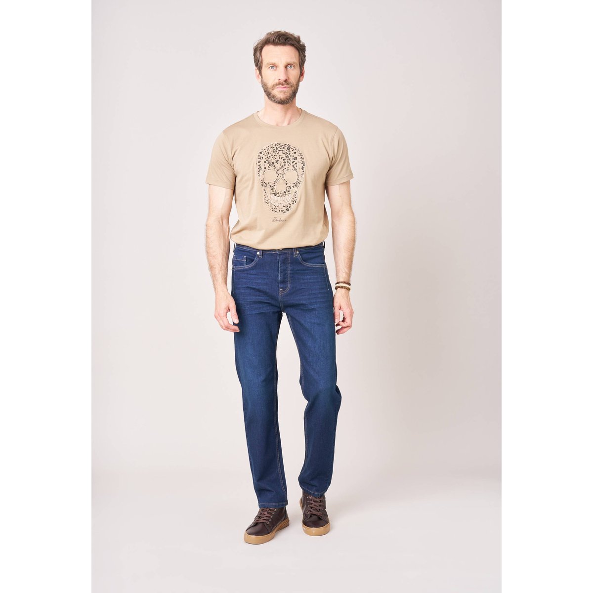 Jean straight homme bleu délavé SKYE med blue used, DEELUXE