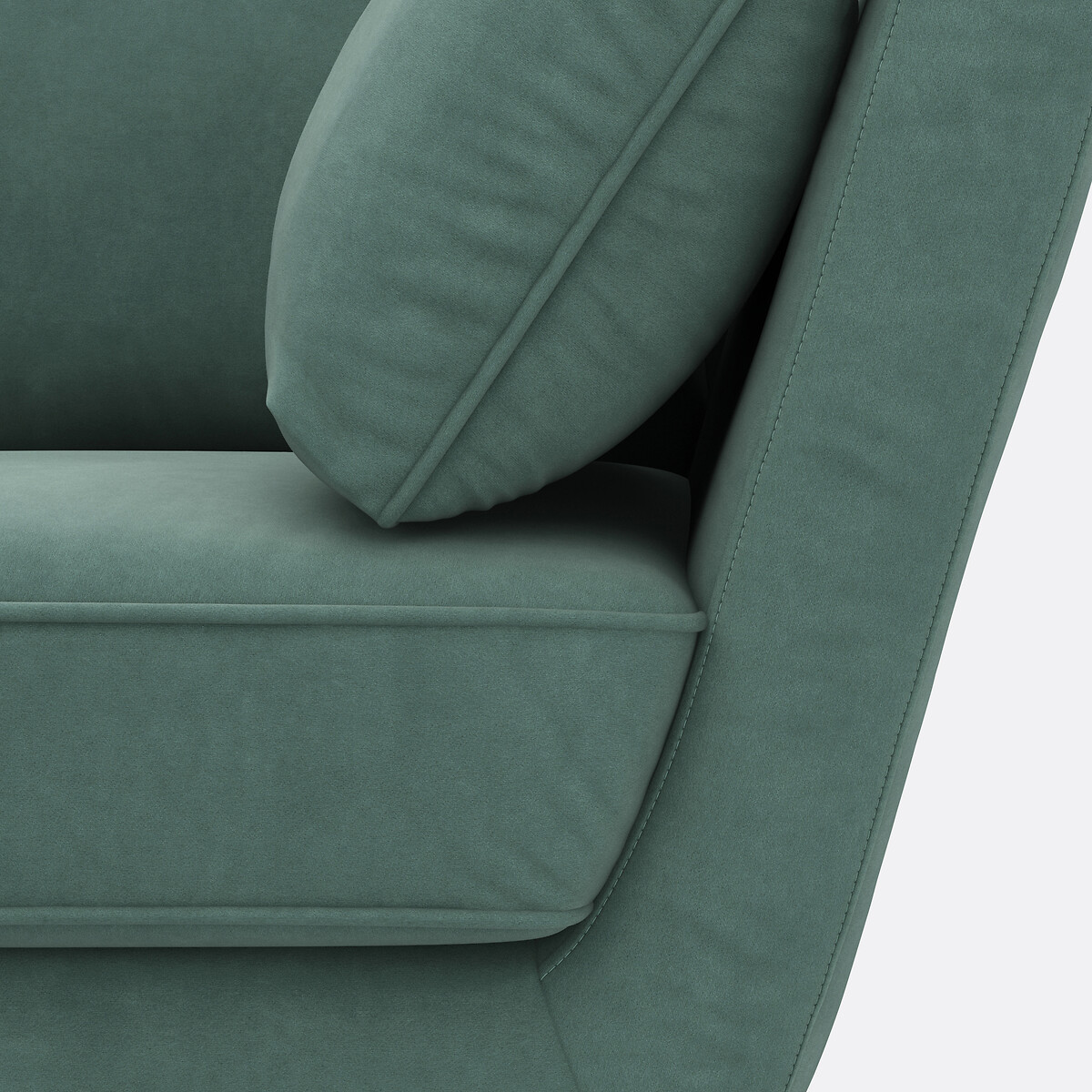 XL-Ecksofa Topim, Samt türkis, LA REDOUTE INTERIEURS