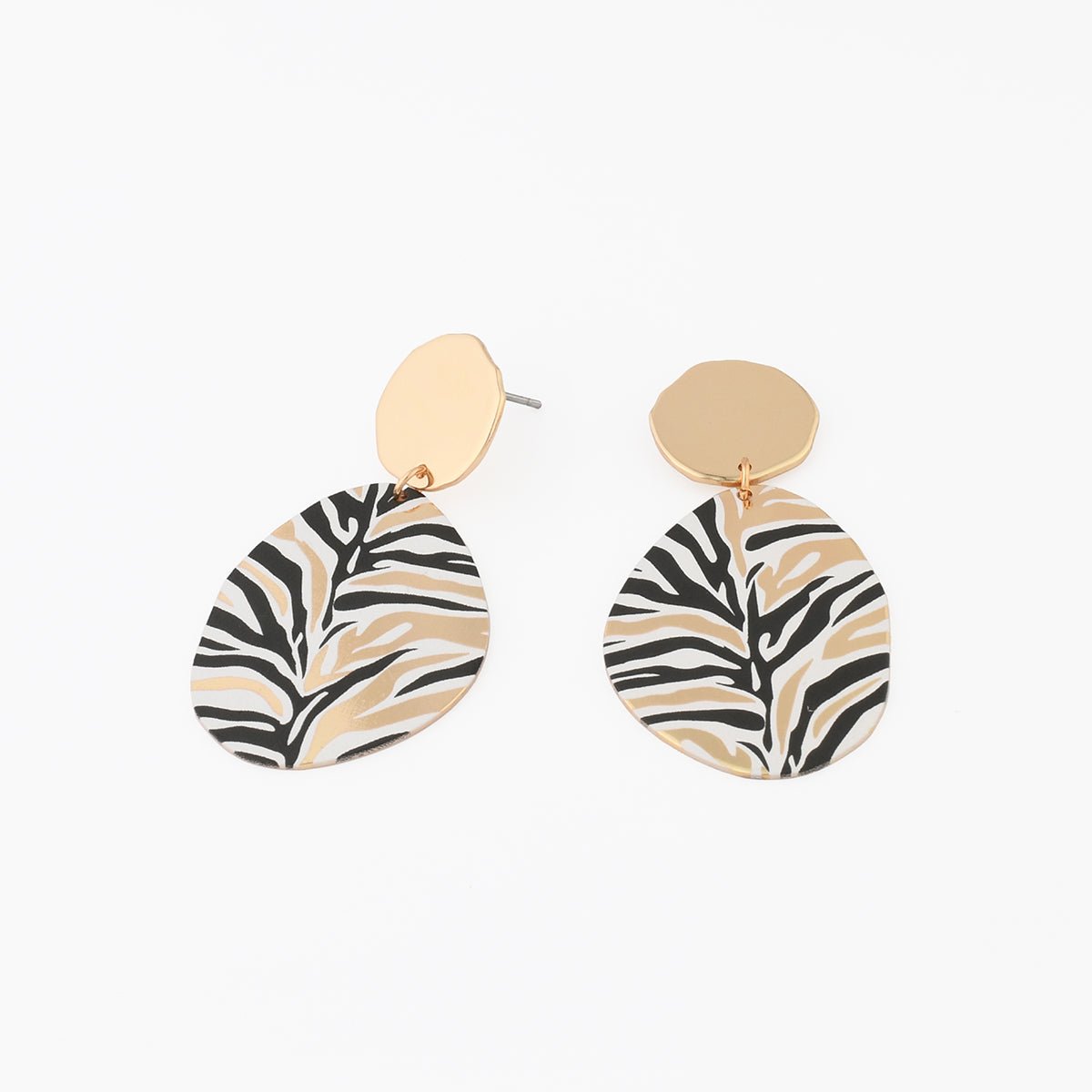 Boucles d'oreilles Balagane imprimé zèbre doré, BALABOOSTE