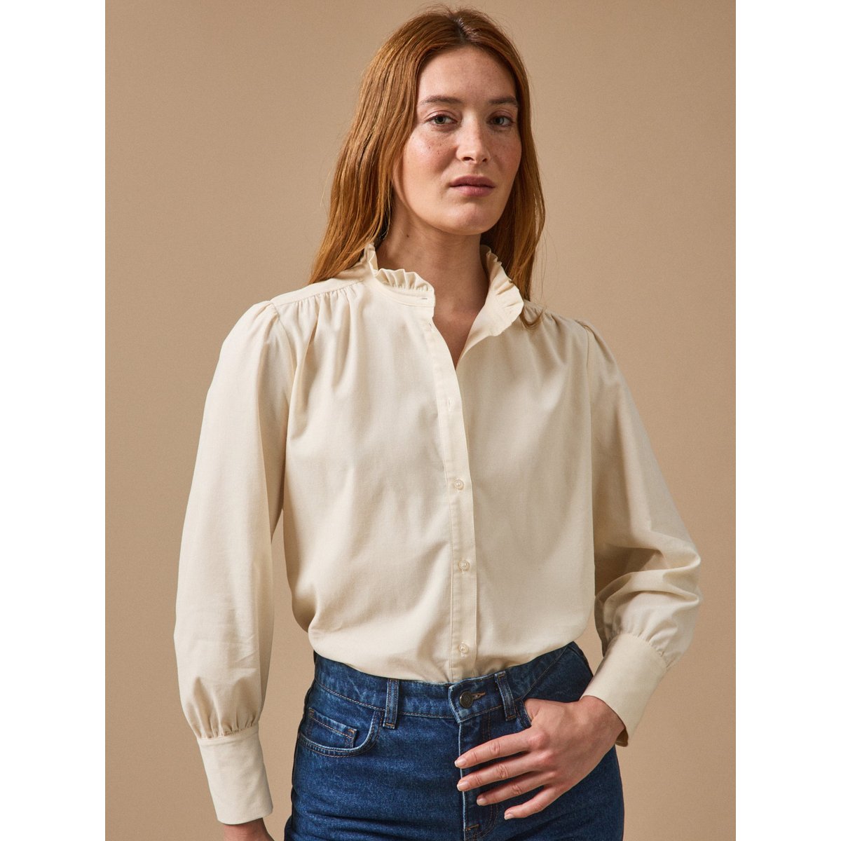 Chemise velours babycord Émilie ecru, CYRILLUS
