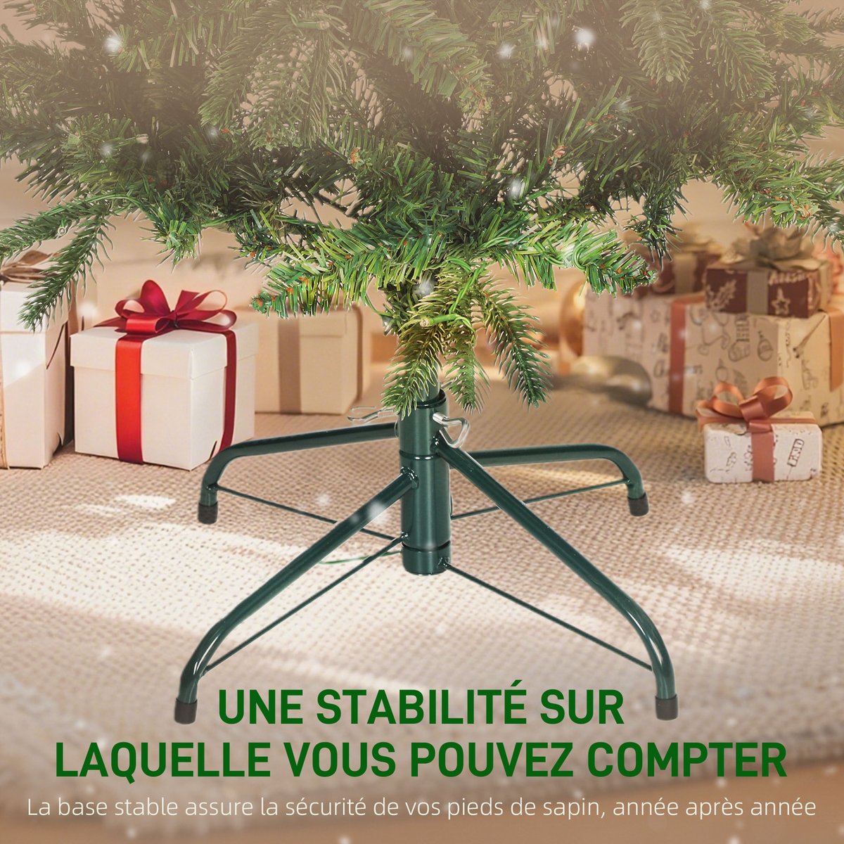 Sapin de Noël Plastique Vert vert, HOMCOM
