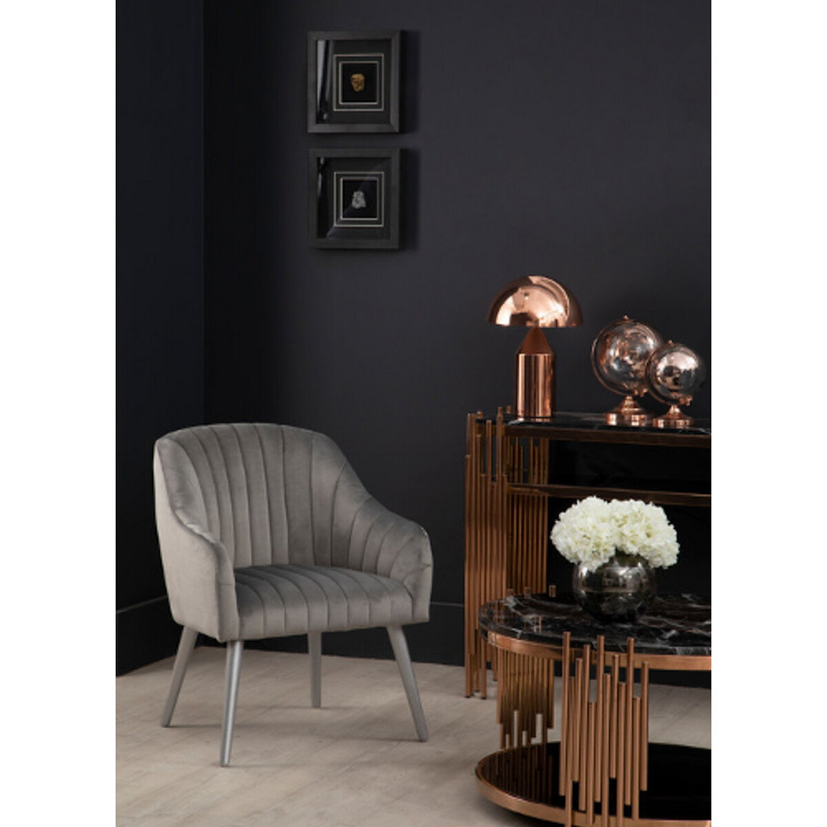 Tobi Contemporary Abstract Shape Table Lamp in Copper copper, FIFTY FIVE SOUTH