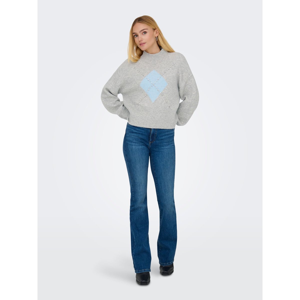 Pull En Maille grise - light grey melange, ONLY