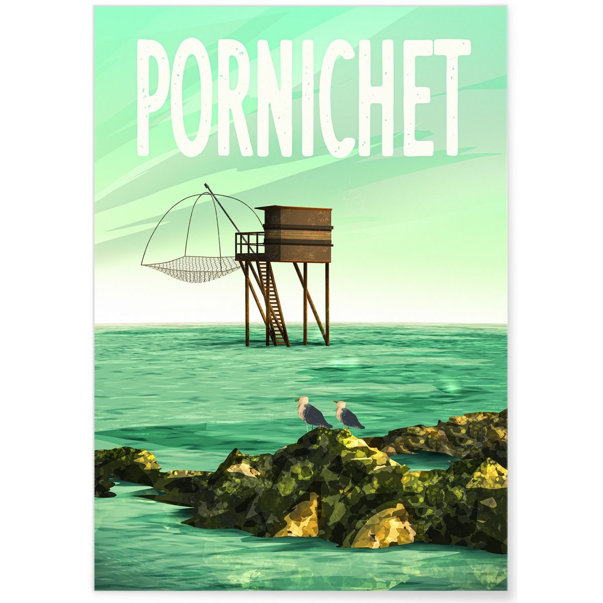 Affiche ville de Pornichet blanc, L'AFFICHERIE