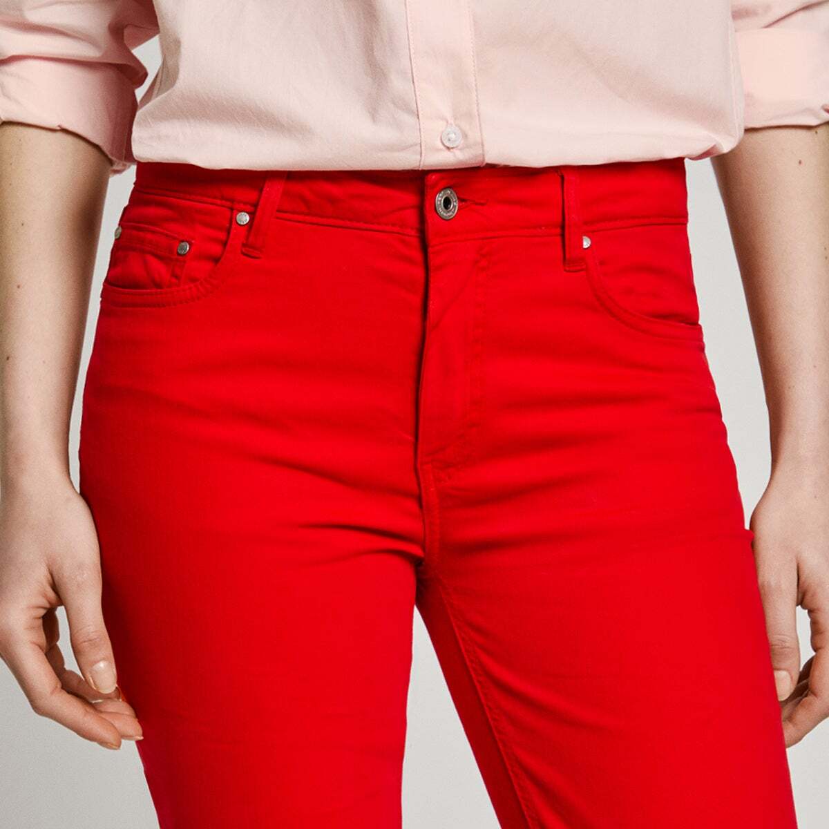 Pantalon Coupe Skinny 5 Poches rouge, PEPE JEANS