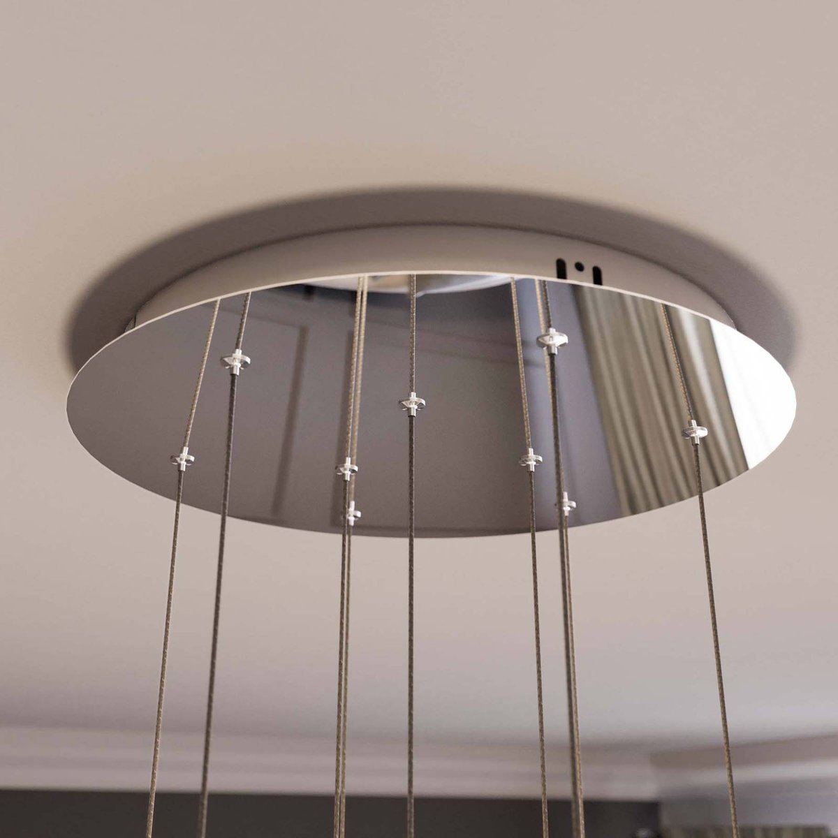 Suspension en verre designLED, Hayley clair, chrome, LUCANDE
