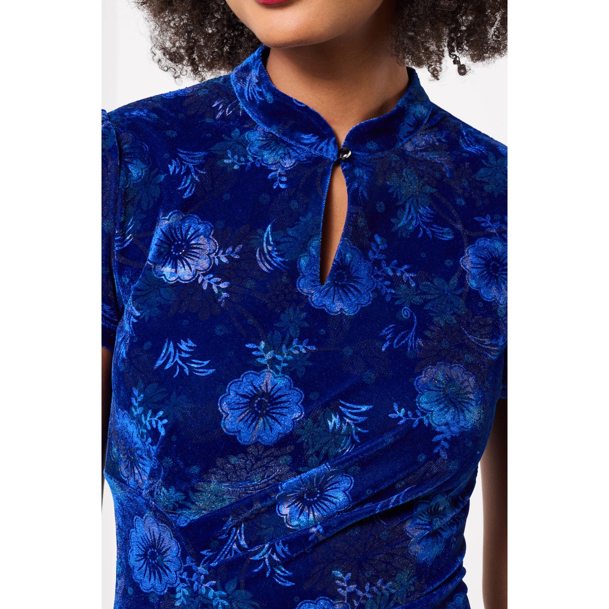Robe Imprimée en Velours Liliana bleu, JOE BROWNS