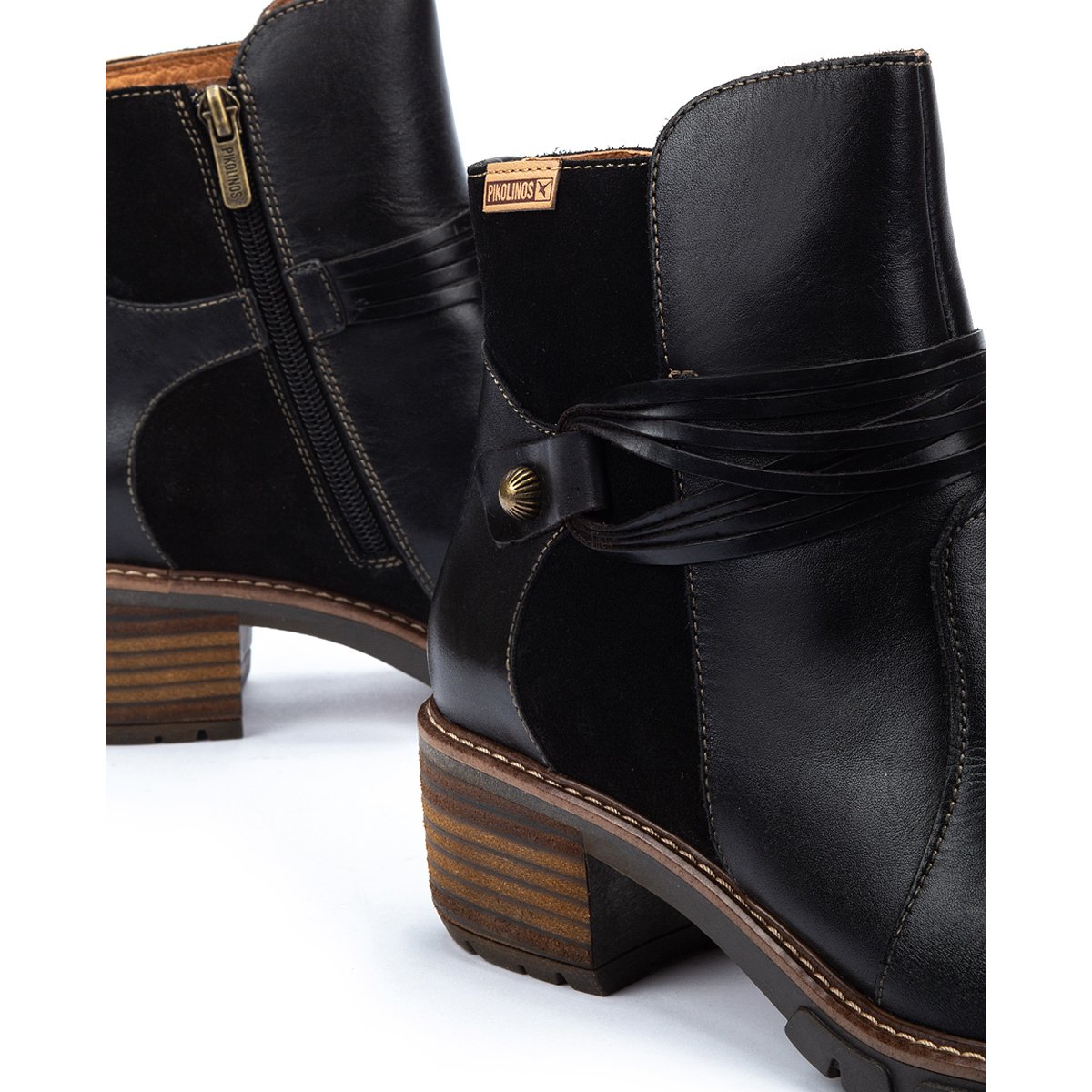 Bottines à talon cuir San Sebastia black, PIKOLINOS