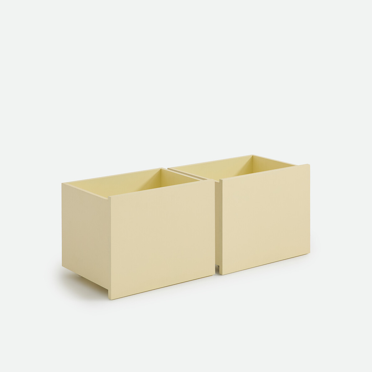 Lot de 2 caissons à roulettes, VOVA jaune beurre, LA REDOUTE INTERIEURS