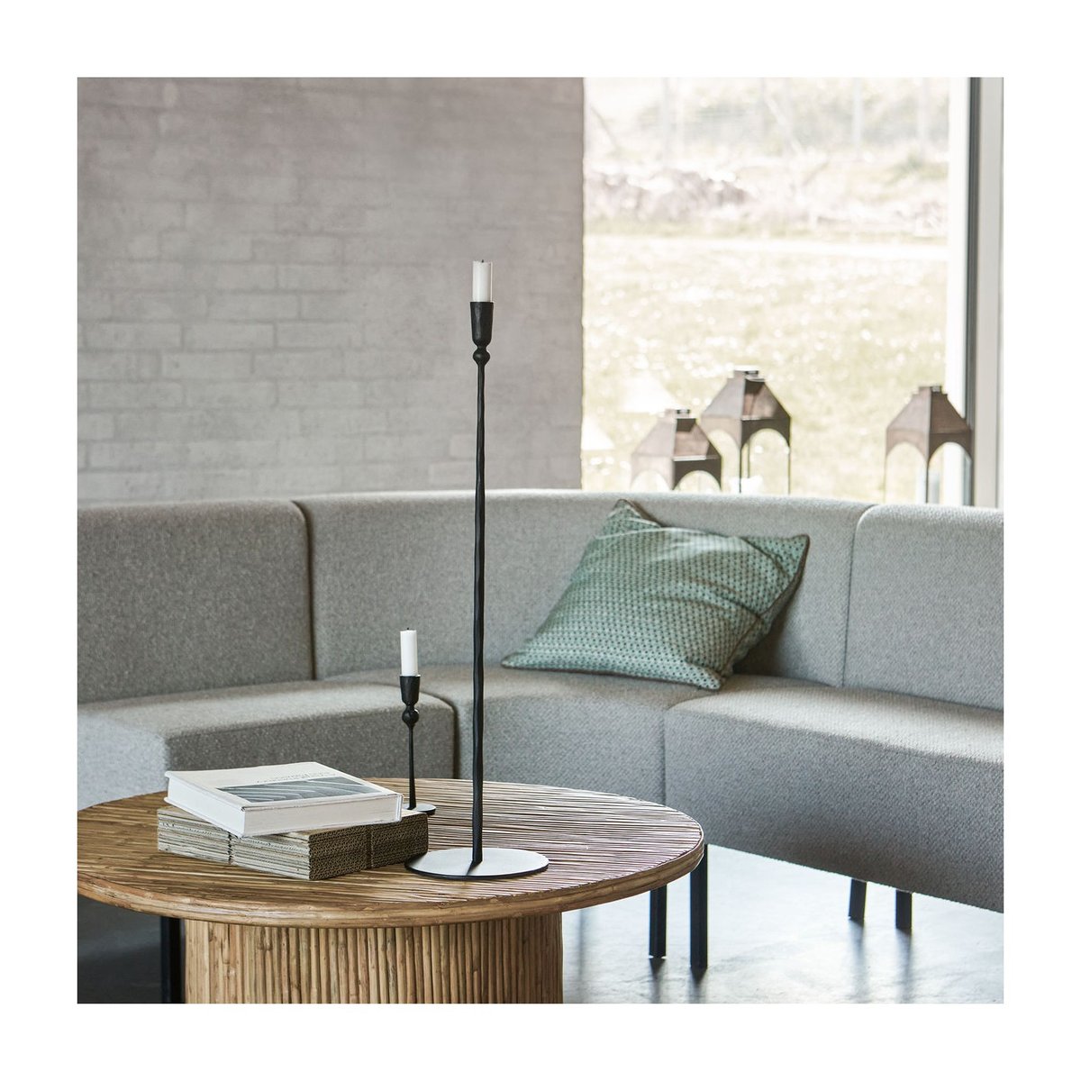 Bougeoir Trivo h 80 cm noir, HOUSE DOCTOR
