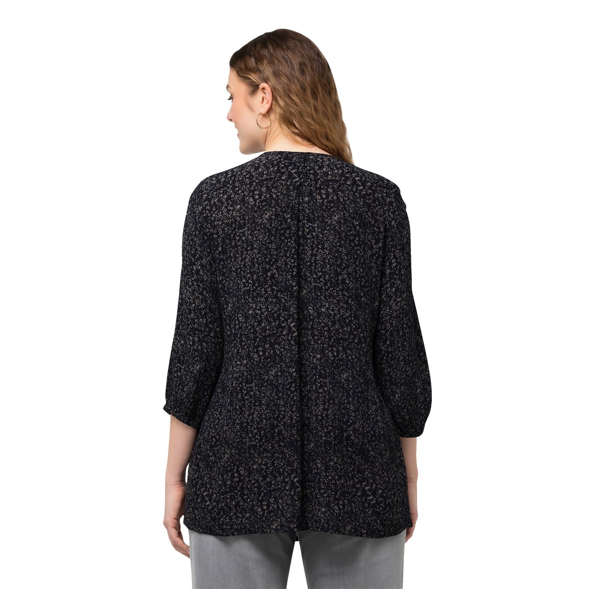Blouse smockée à pois noir, ULLA POPKEN