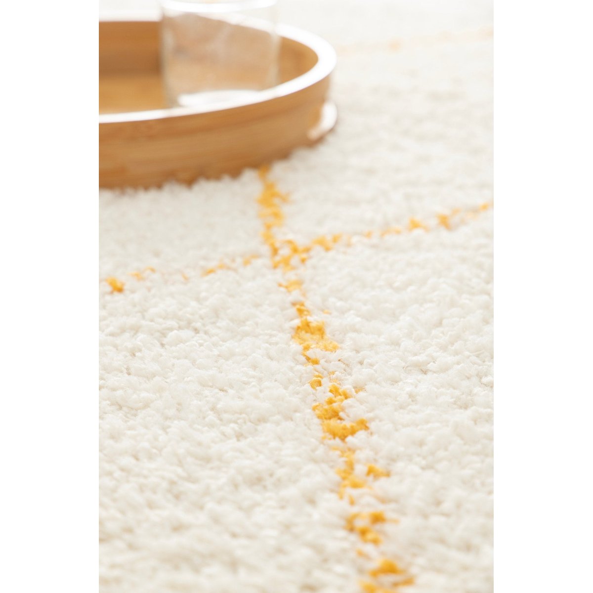 Tapis épais à franges doux et raffiné NILE beige sable, AFK LIVING