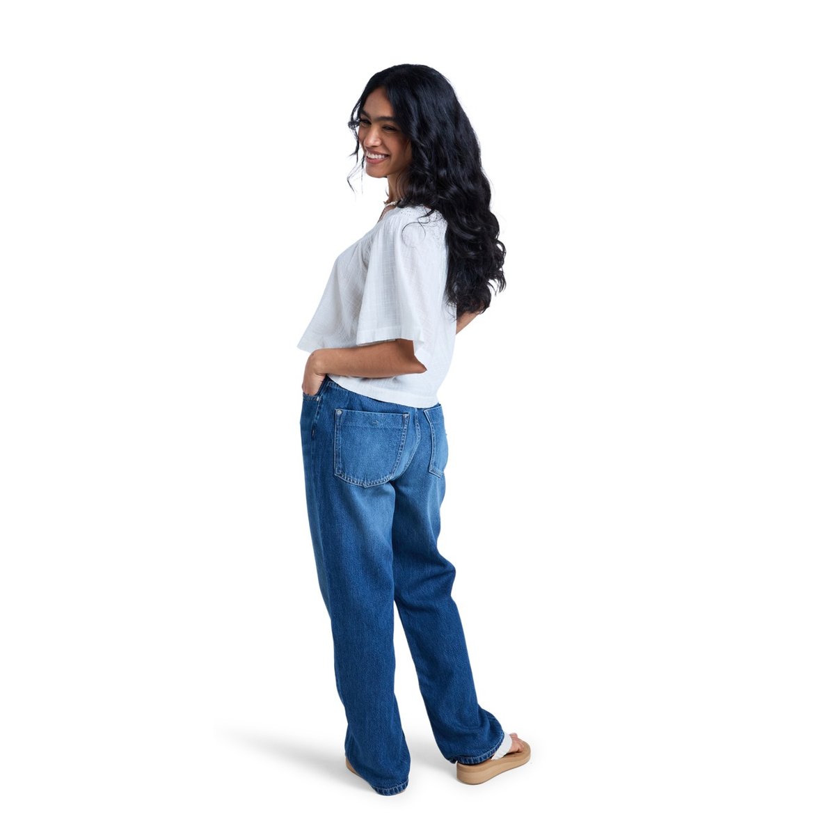 Jean relaxed LONDON AQUA MIRAGE. bleu medium blue, ROXY