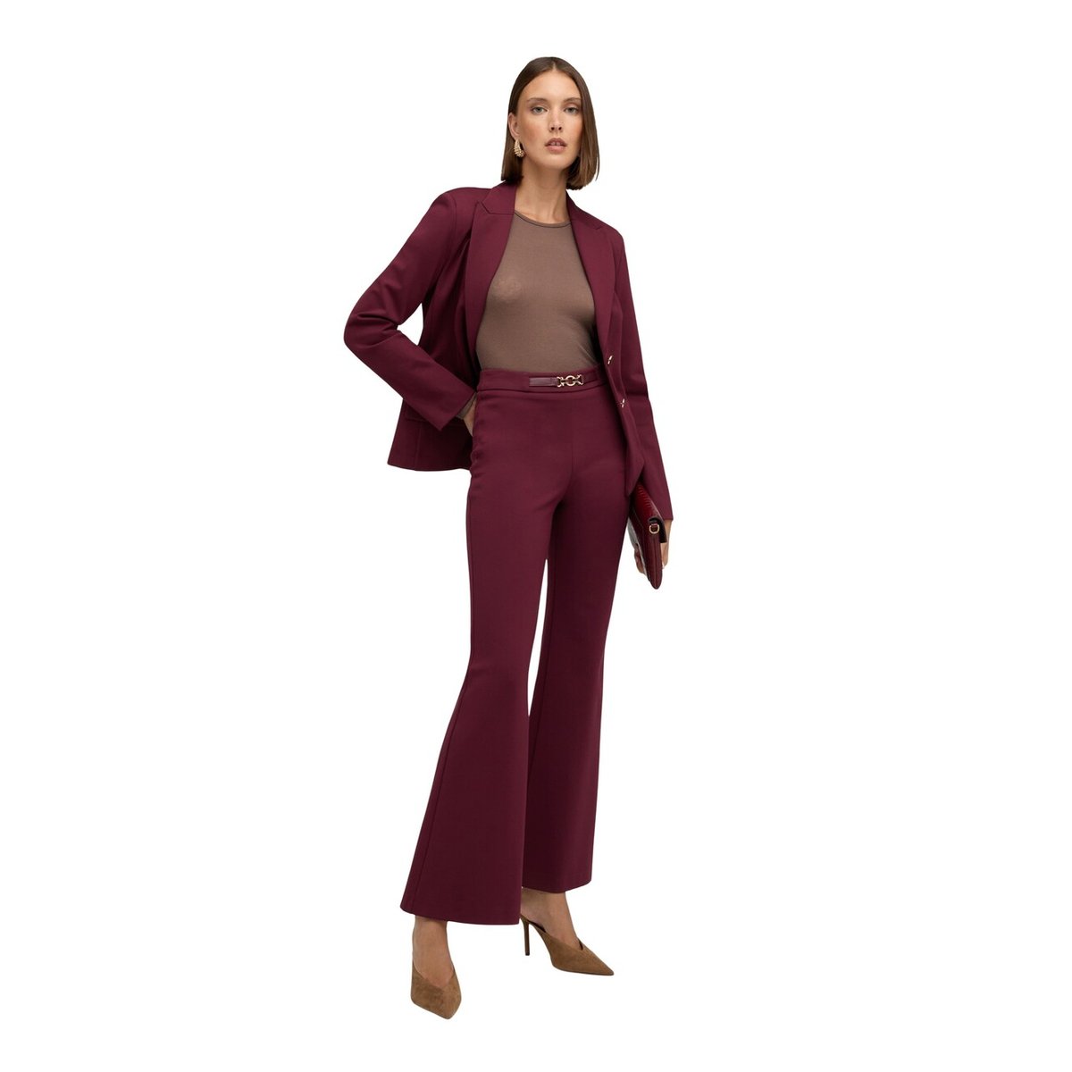 Pantalon flare avec ceinture noir, MOTIVI