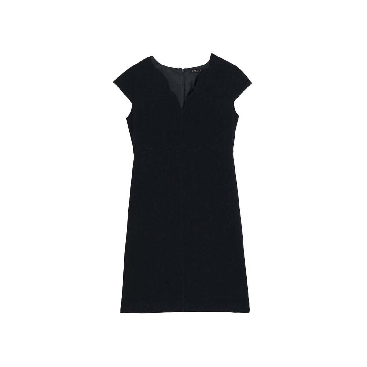 Robe droite col V MYRAB bleu marine, CAROLL