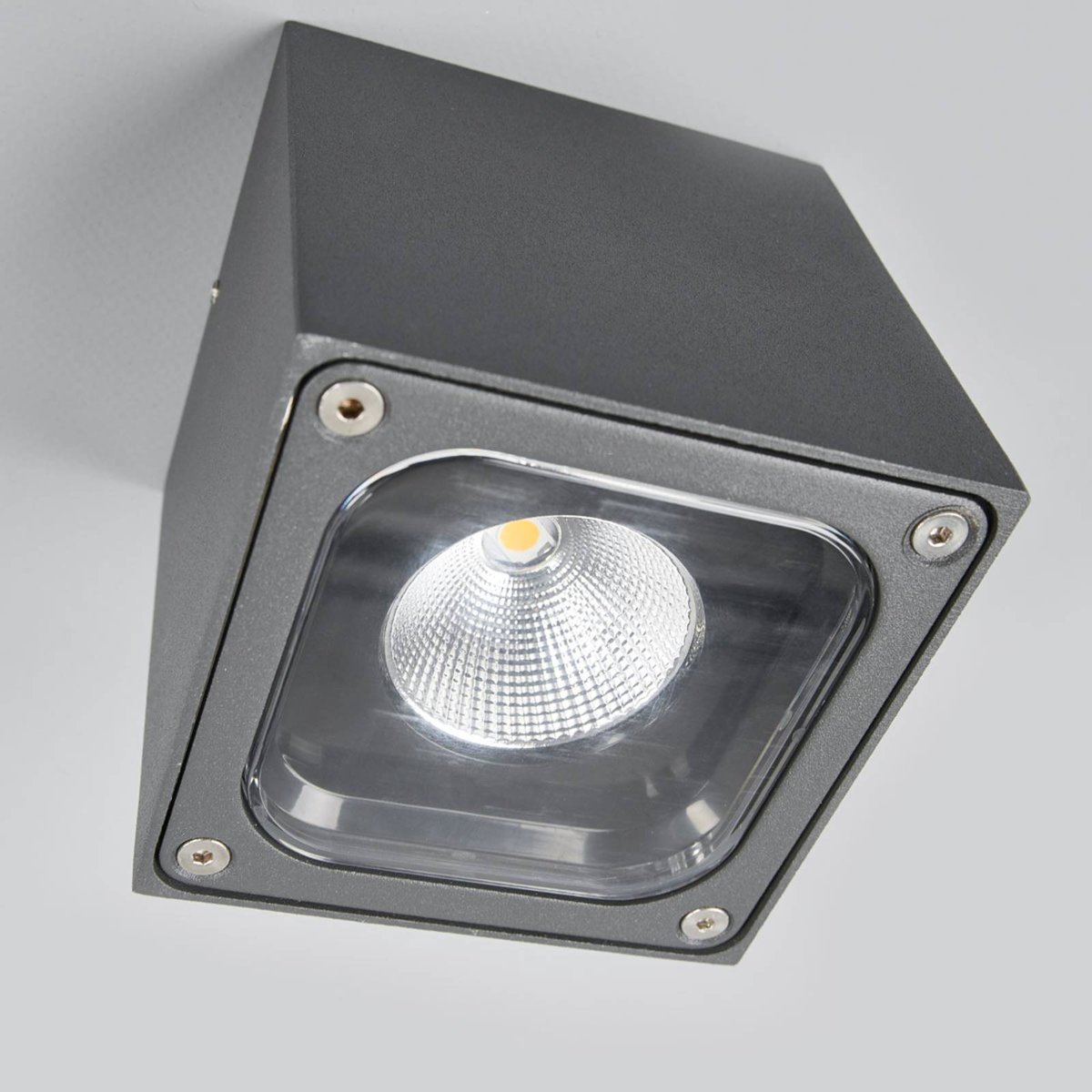 Plafonnier extérieur en aluminium moderneLED gris foncé, clair, LUCANDE