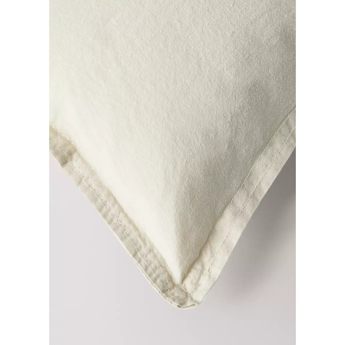 Housse de couette berceau en coton lavé double surpiqûre vert pastel, MANGO HOME