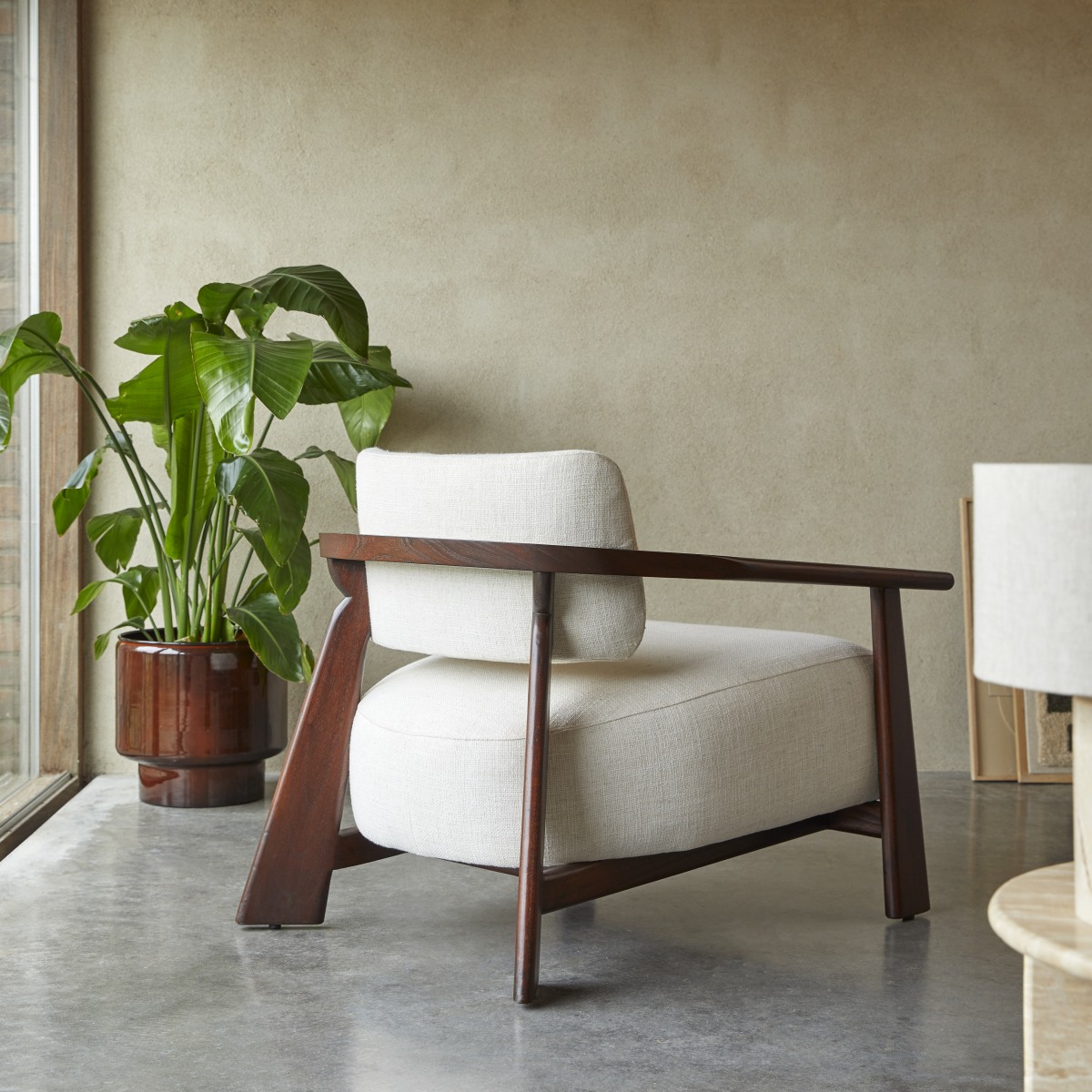 Fauteuil en Tissu massif, MATÉO marron, TIKAMOON