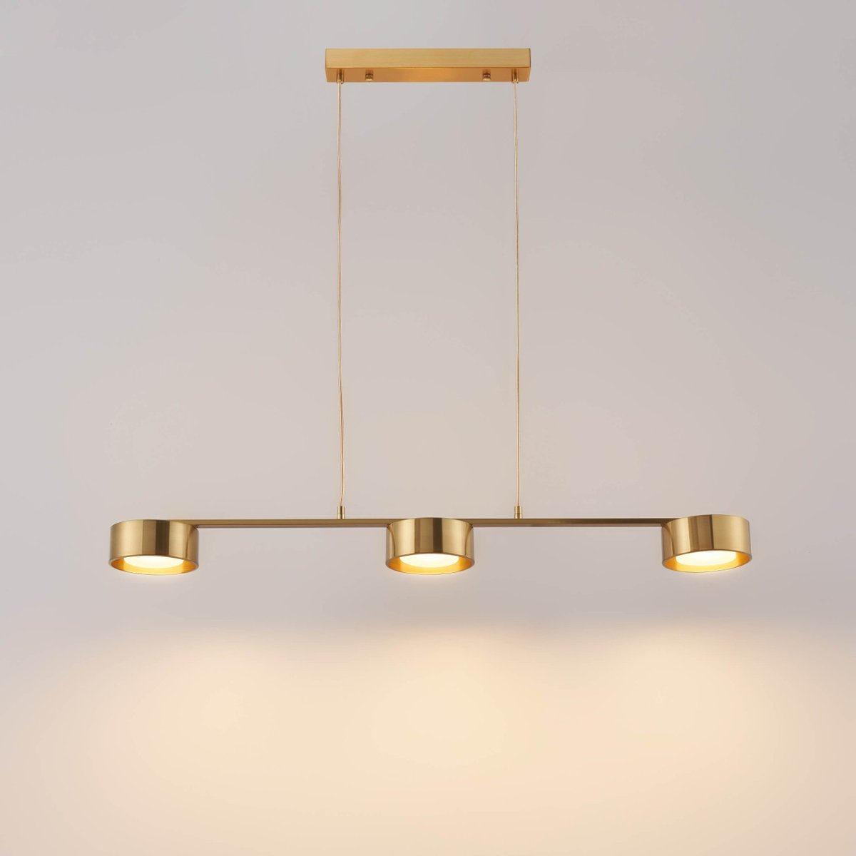 Suspension LED longiligne dorée - PRINS laiton, KOSILUM