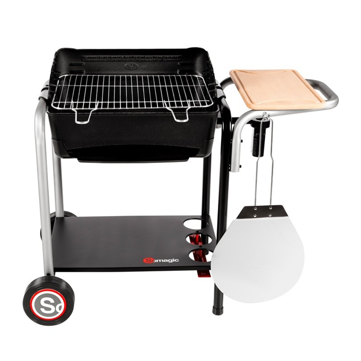 Barbecue au charbon, avec cuisson pizza, Roma, ROMA noir, SOMAGIC