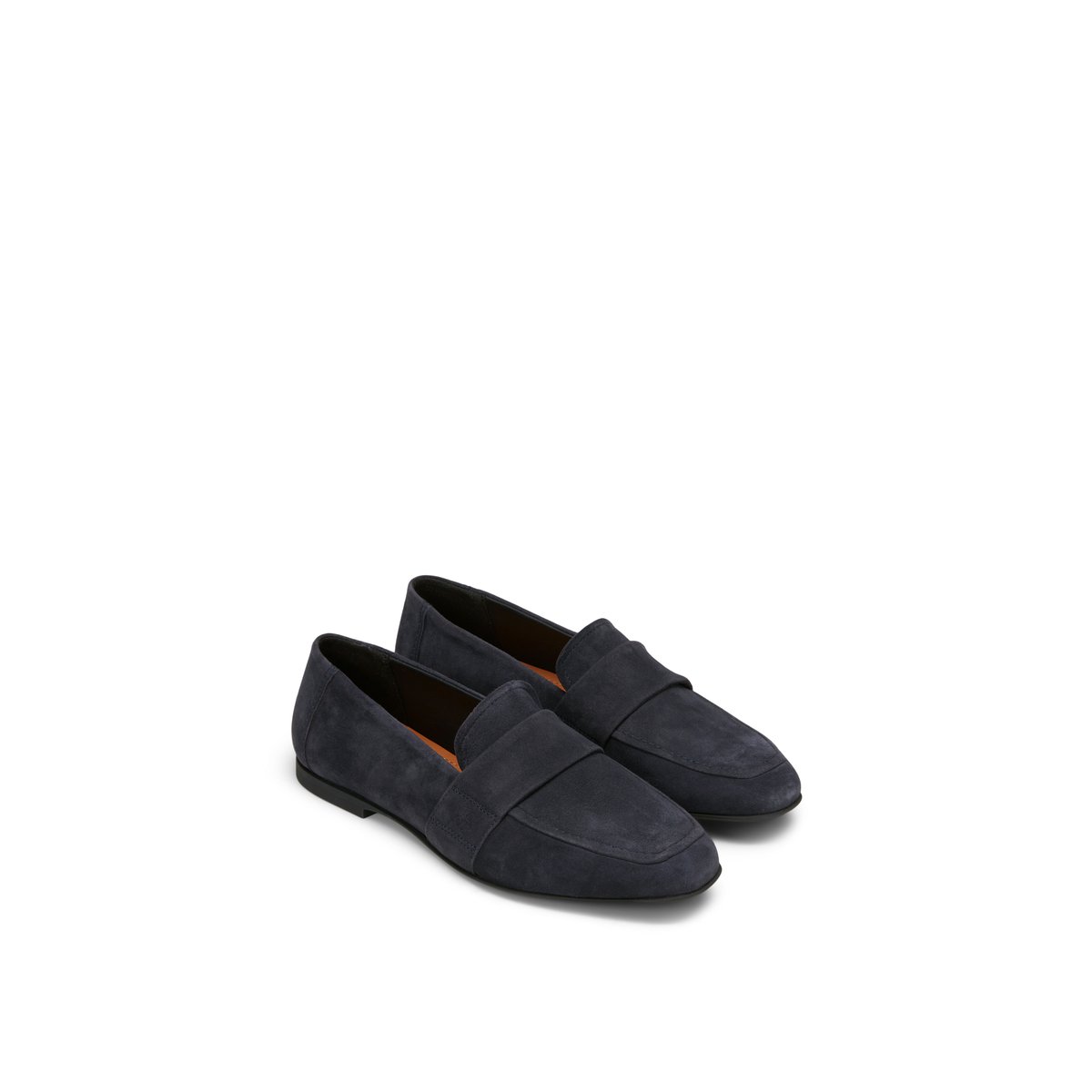 Loafer en cuir de vachette velours doux bleu foncé, MARC O'POLO