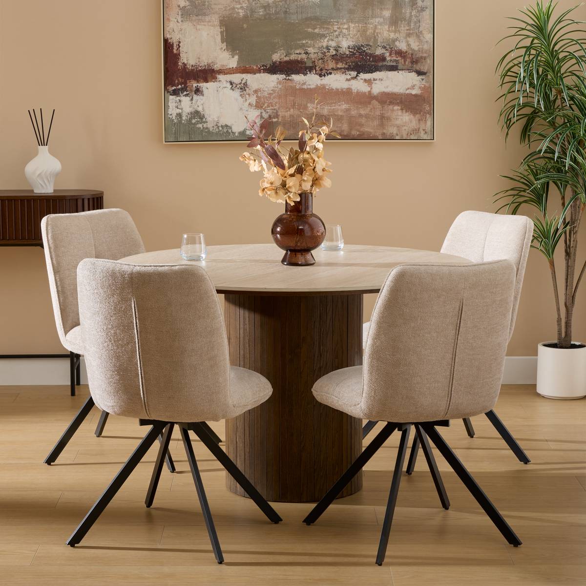 Chaise pivotante en acier GIRA beige, ATMOSPHERA