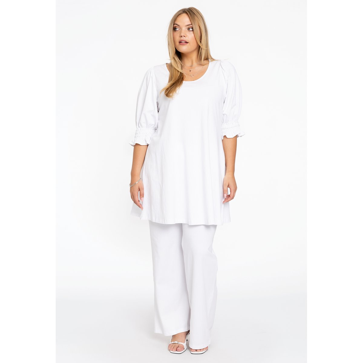 Tunique avec manches bouffantes blanc, YOEK
