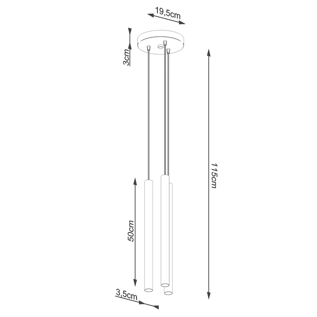 Suspension Acier Bois G9 3 Pastelo marron, EDEN