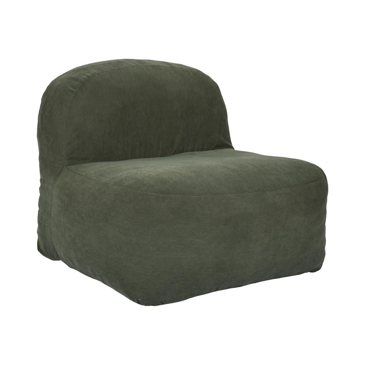 Fauteuil compressé en velours côtelé sans montage DENVER vert, THE HOME DECO FACTORY
