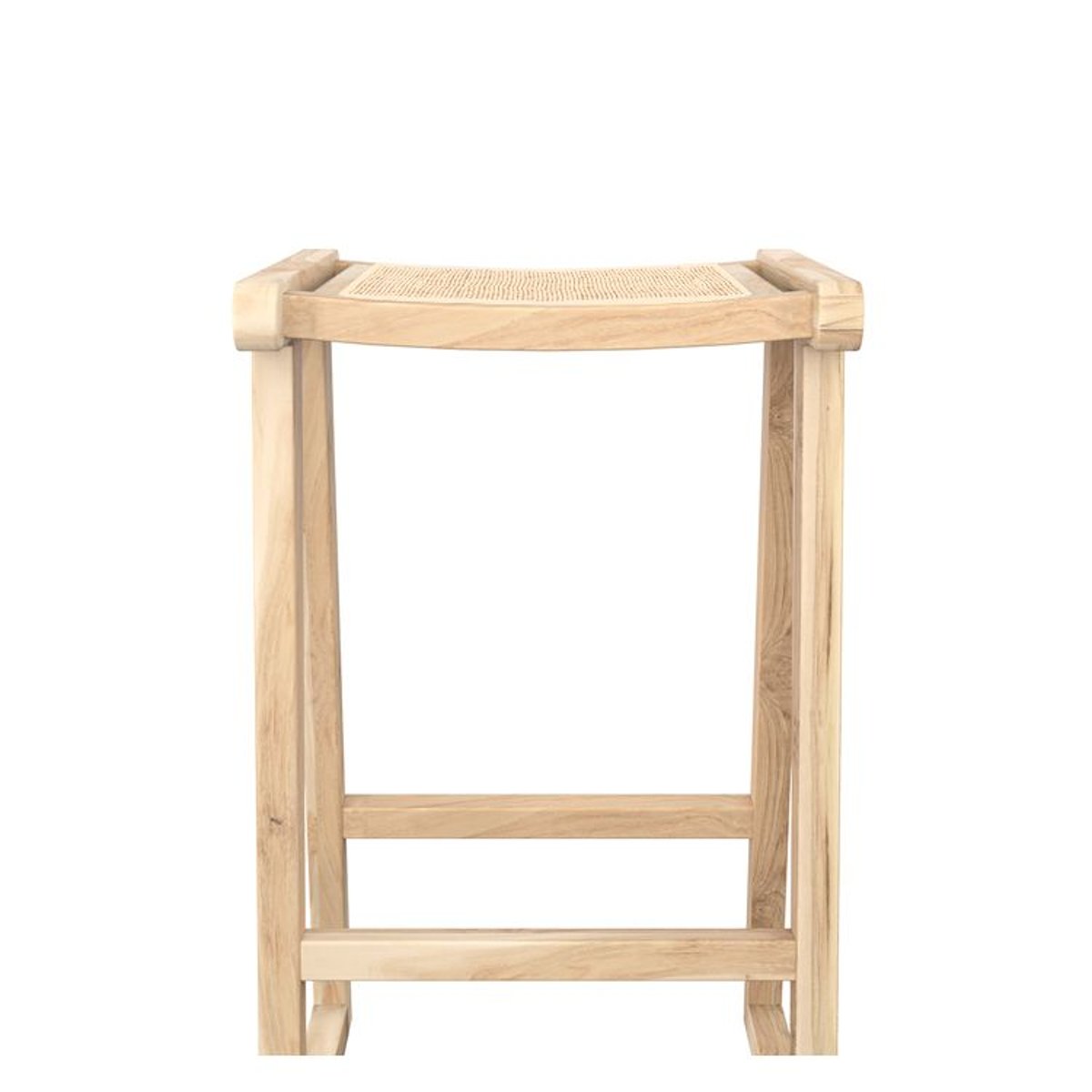 Tabouret pour îlot central 66 cm en teck et rotin - HAIDA naturel, MAISON PAVANE