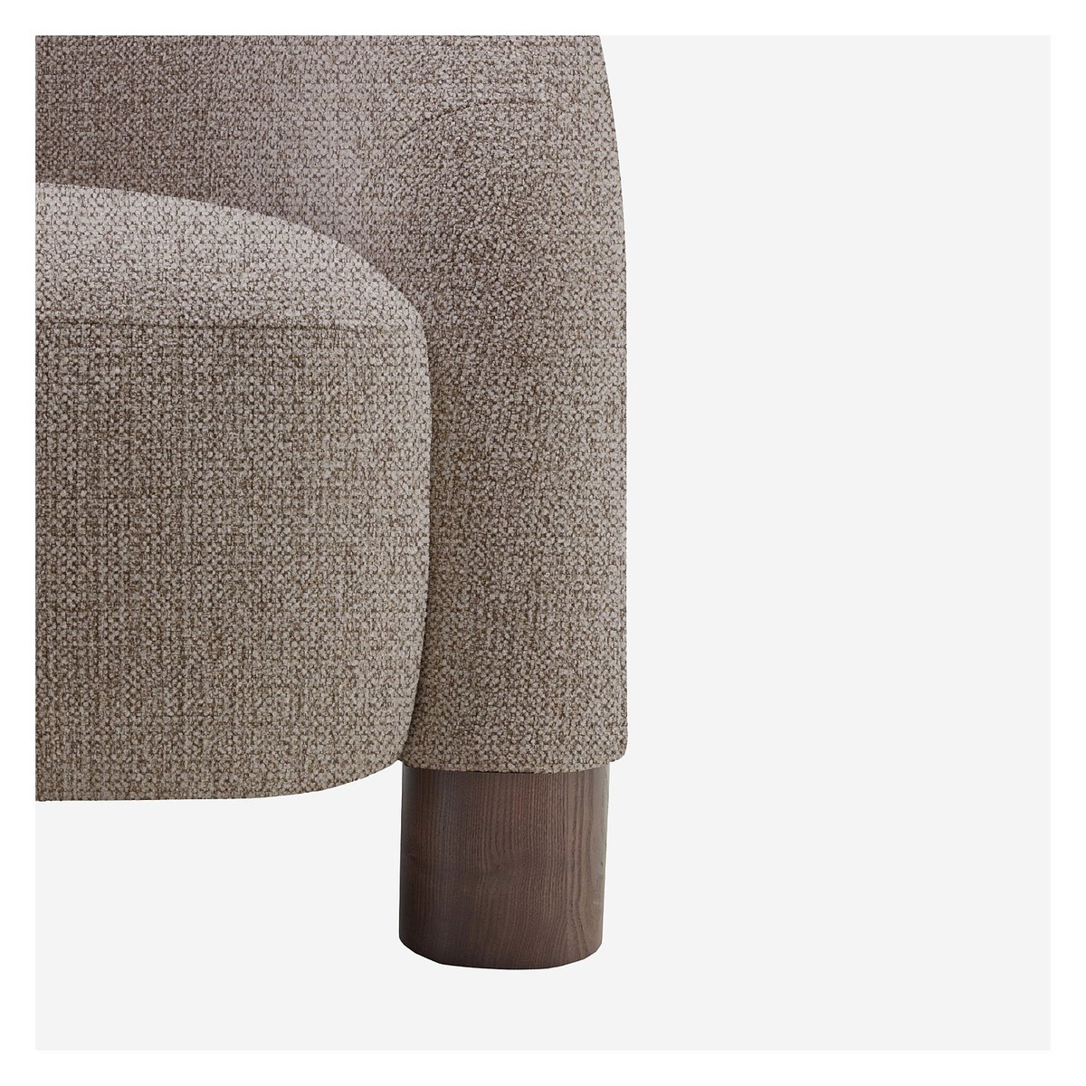 Fauteuil en tissu chenille et pieds en bois GALINA taupe, HABITAT
