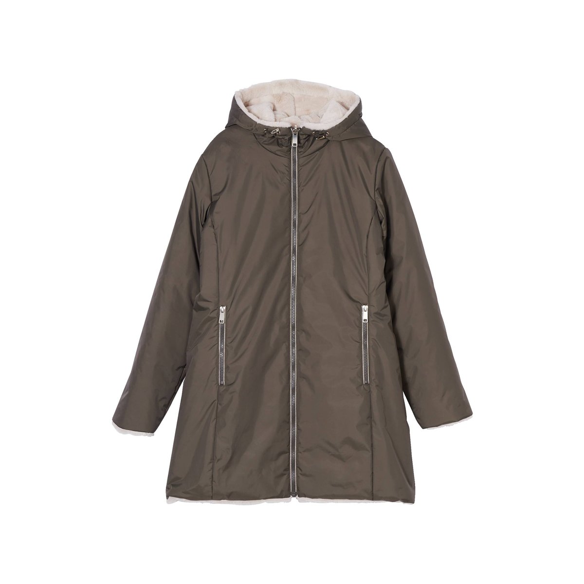 Parka réversible à capuche vert kaki, CACHE CACHE