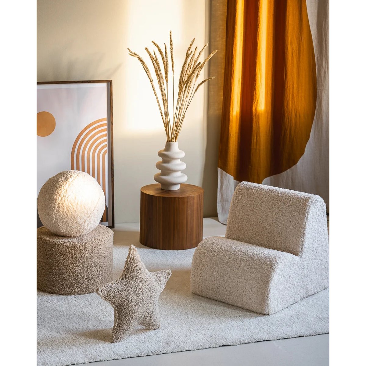 Pouf Fauteuil Teddy NUAGE biscuit, WIGIWAMA