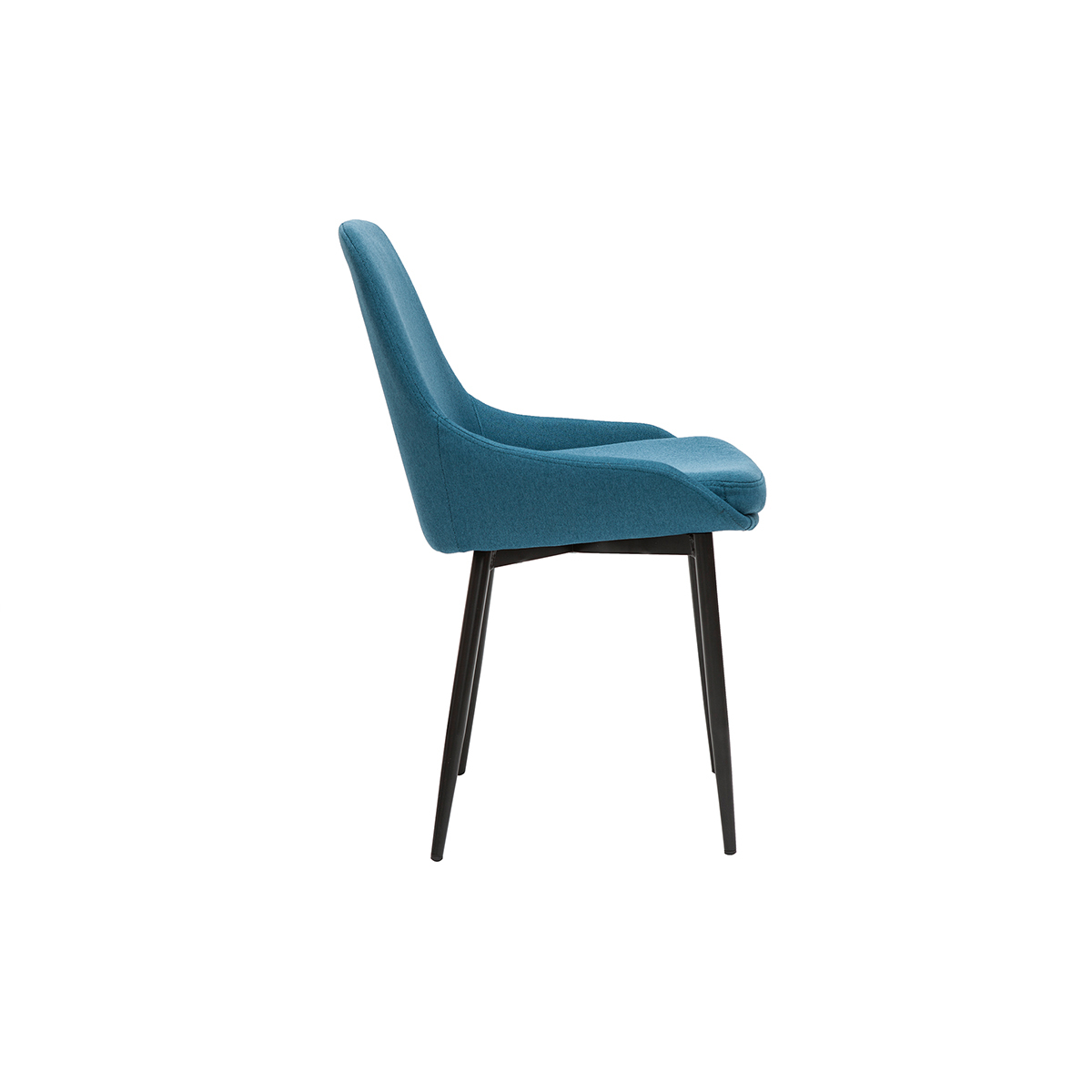 Chaises design en tissu chenille vert kaki et métal noir (lot de 2) HOLO bleu canard, MILIBOO