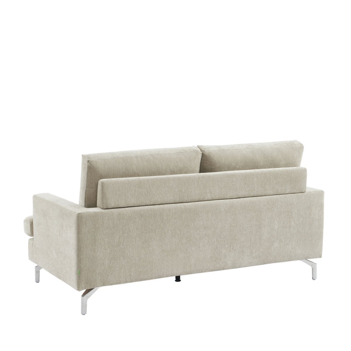 Canapé 3 places en tissu pieds chrome- SOPHIE beige, DRAWER