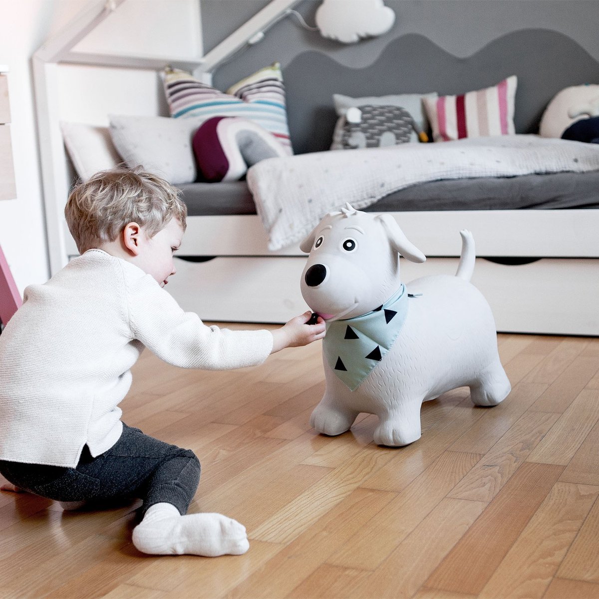 porteur gonflable,  Chien gris, KINDSGUT