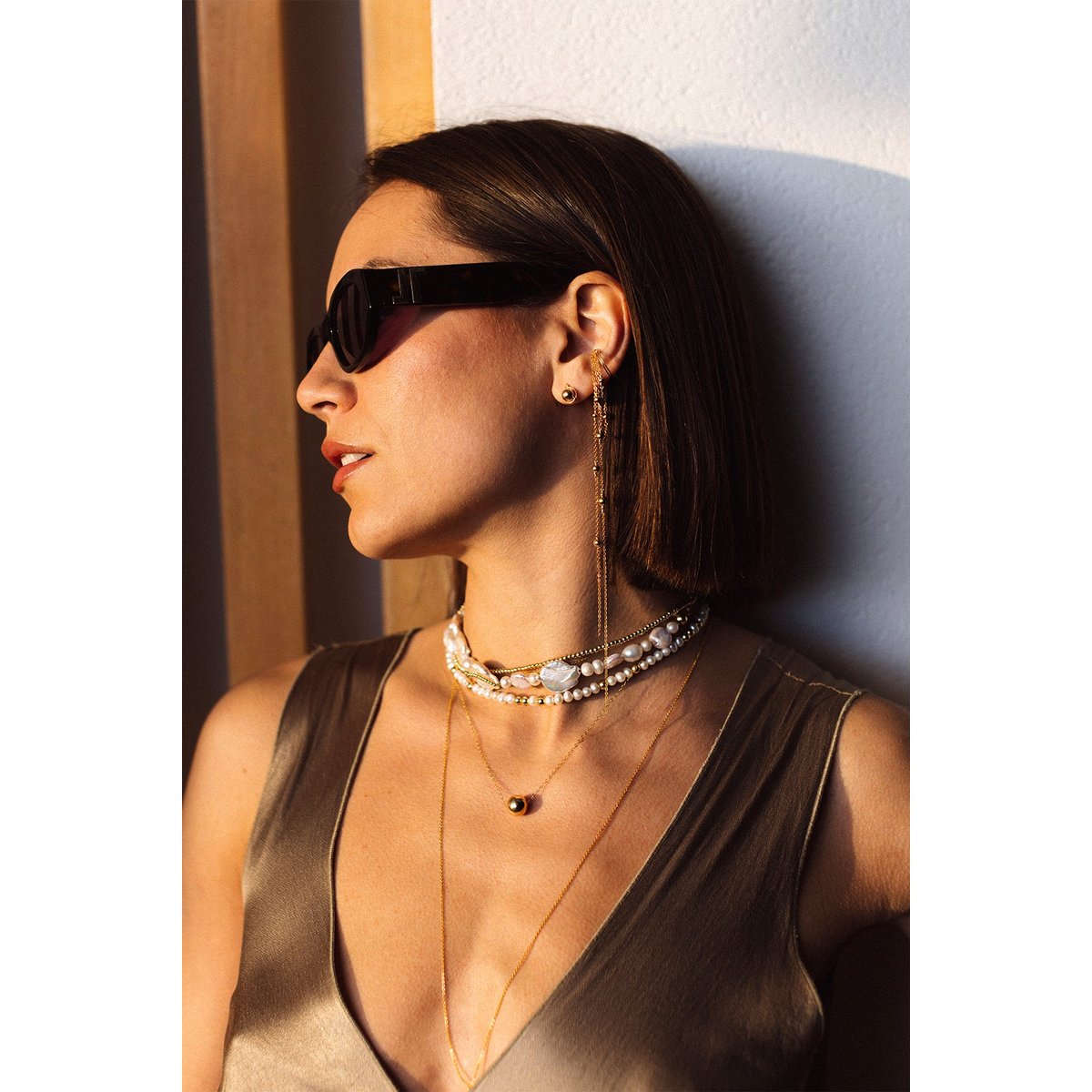 Faux piercing Maia - Or argent / tanzanite, YAY PARIS