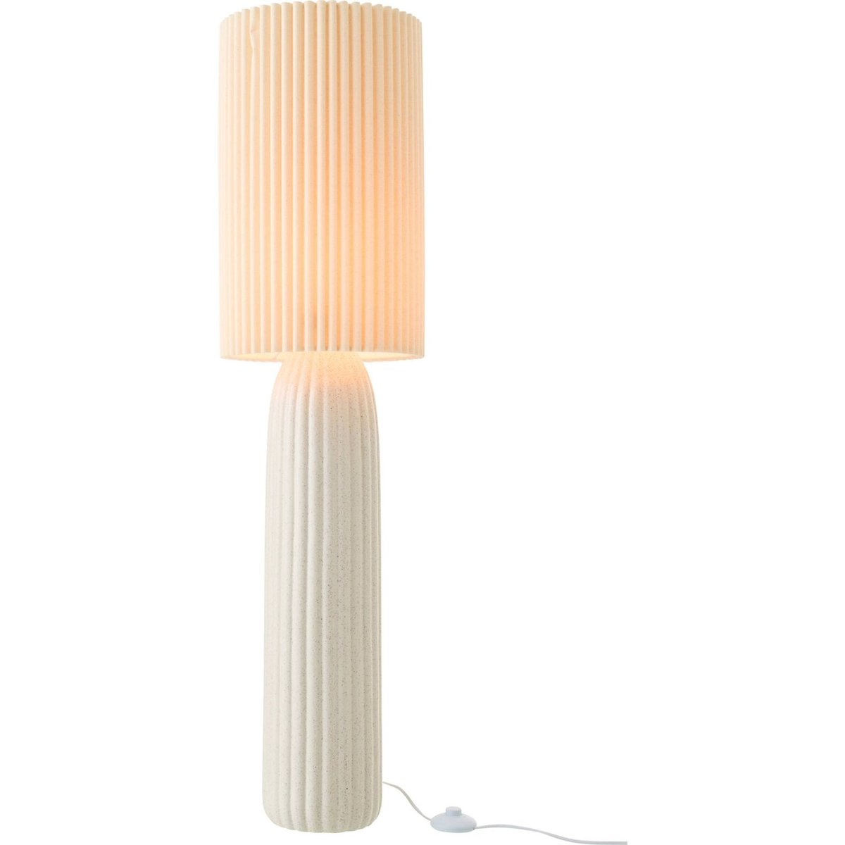 Lampadaire en céramique cannelé blanc cassé, RECOLLECTION