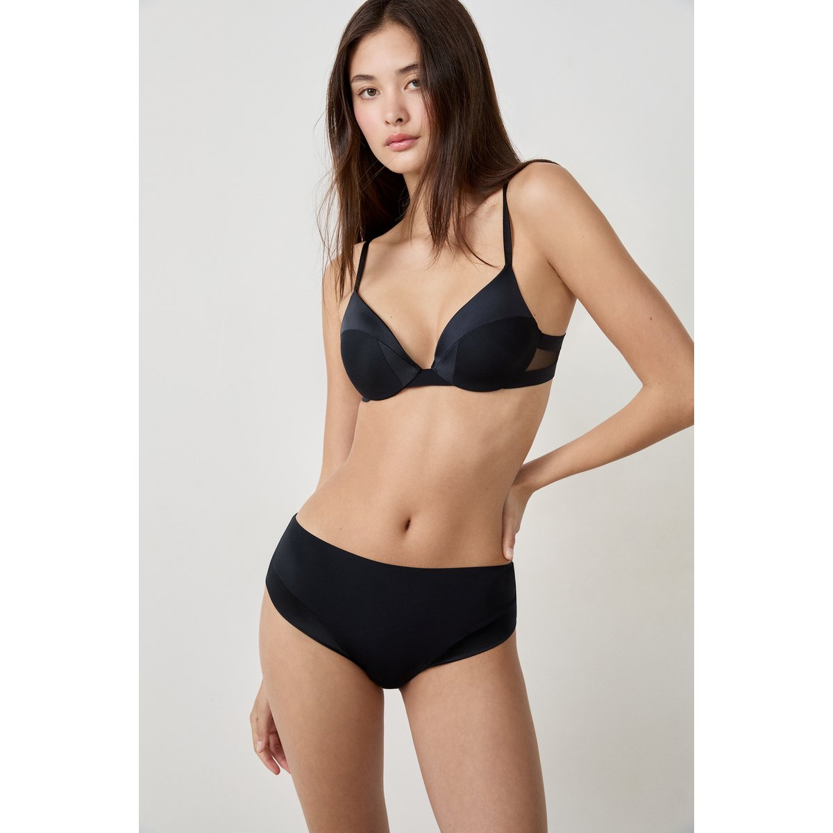 Shorty en microfibre satinée PURE ECLAT noir, ETAM