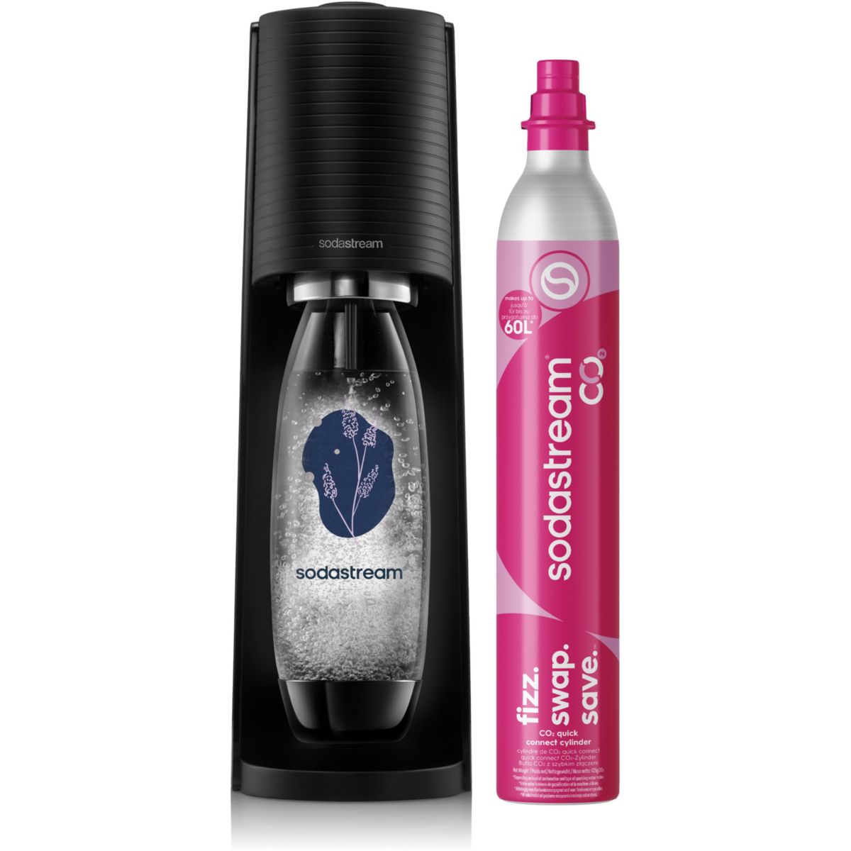 Machine à soda TERRA Noire Lavande couleur unique, SODASTREAM