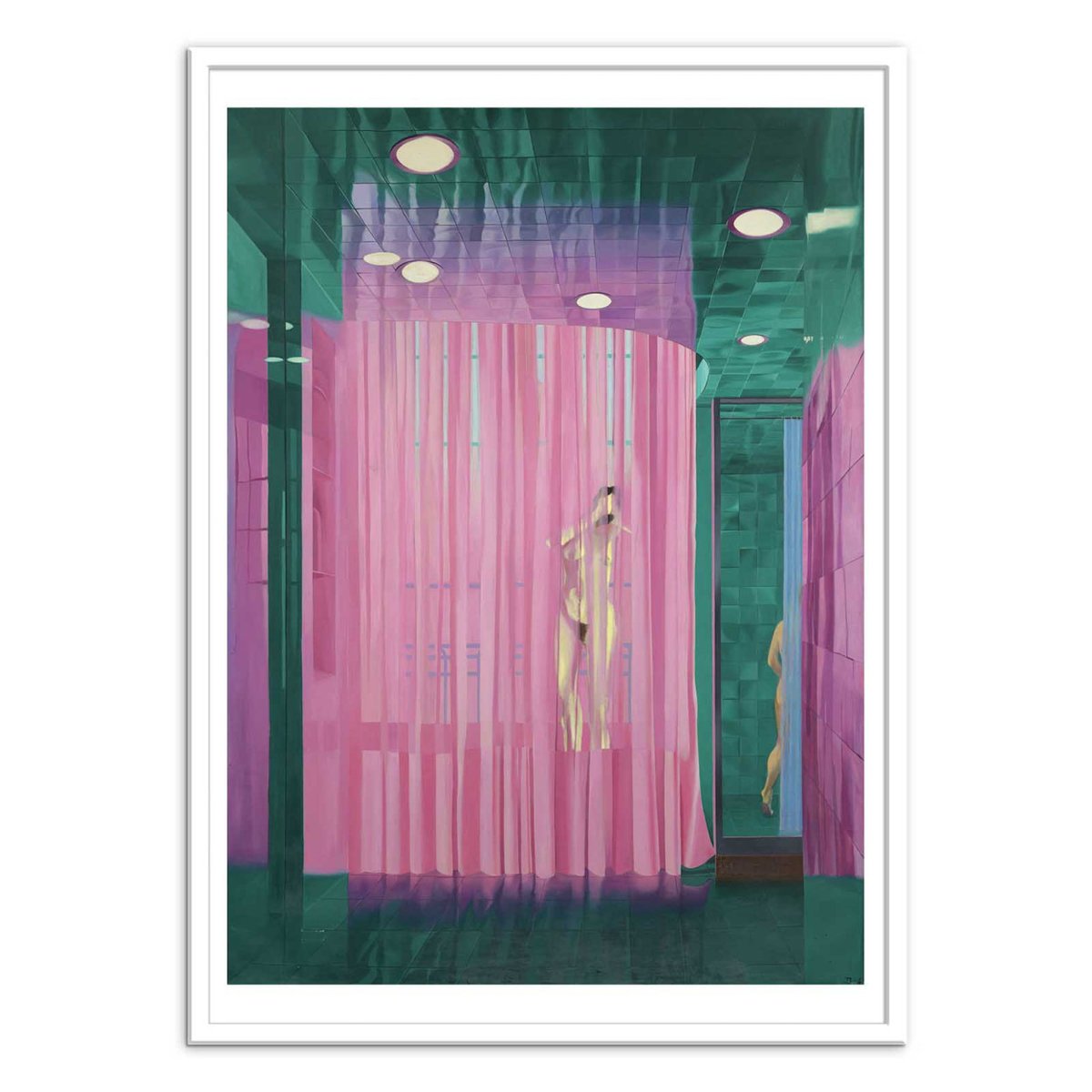 Affiche d'art - Two figures in bathroom 1973 - Neil Strokoe couleur unique, WALL EDITIONS